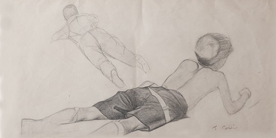 Study of Two Boys Lying on the Ground - James Cowie RSA