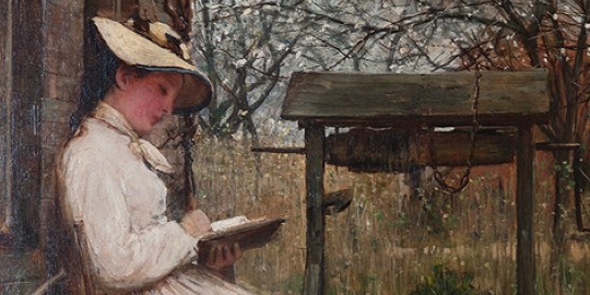 Girl Seated in a Garden - John Robertson Reid